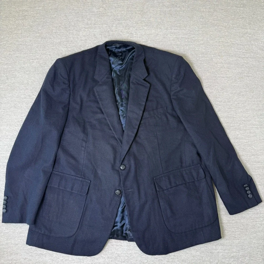 Vintage Joe Namath Men's Blazer Sport Coat 52 Blue Wool‎ Signature Collection